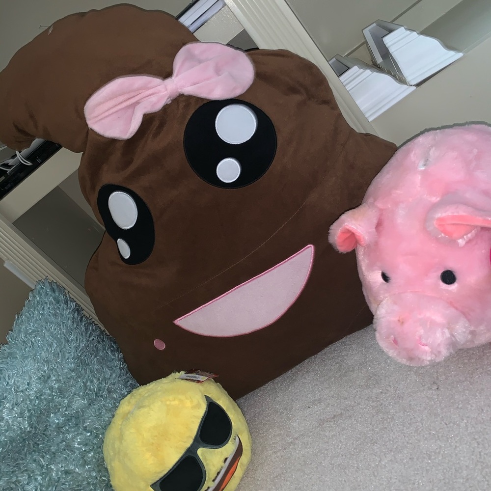 Poop Emoji LARGE Pillow